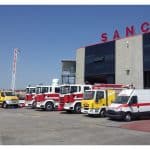 Fleet of vehicles. Among them, the ambulance and the yellow ones have been implemented to comply with ATEX requirements